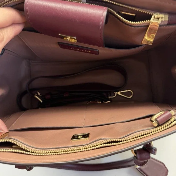 Michael Kors Large Benning Satchel Burgundy Excellent - Picture 6 of 10